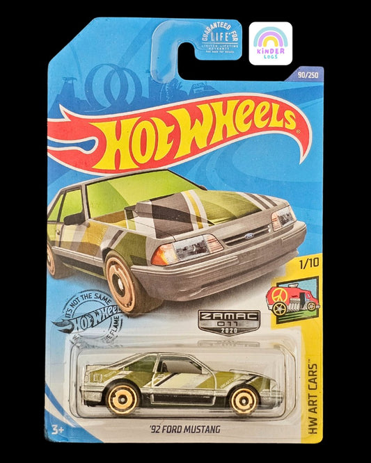 Hot Wheels 1992 Ford Mustang Zamac Edition - Kinder Logs