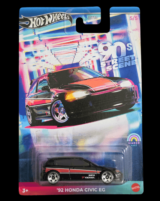 Hot Wheels 1992 Honda Civic EG - Black (Imported) - Kinder Logs