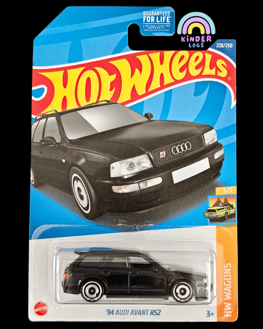 Hot Wheels 1994 Audi Avant RS2 - Black (Imported) - Kinder Logs