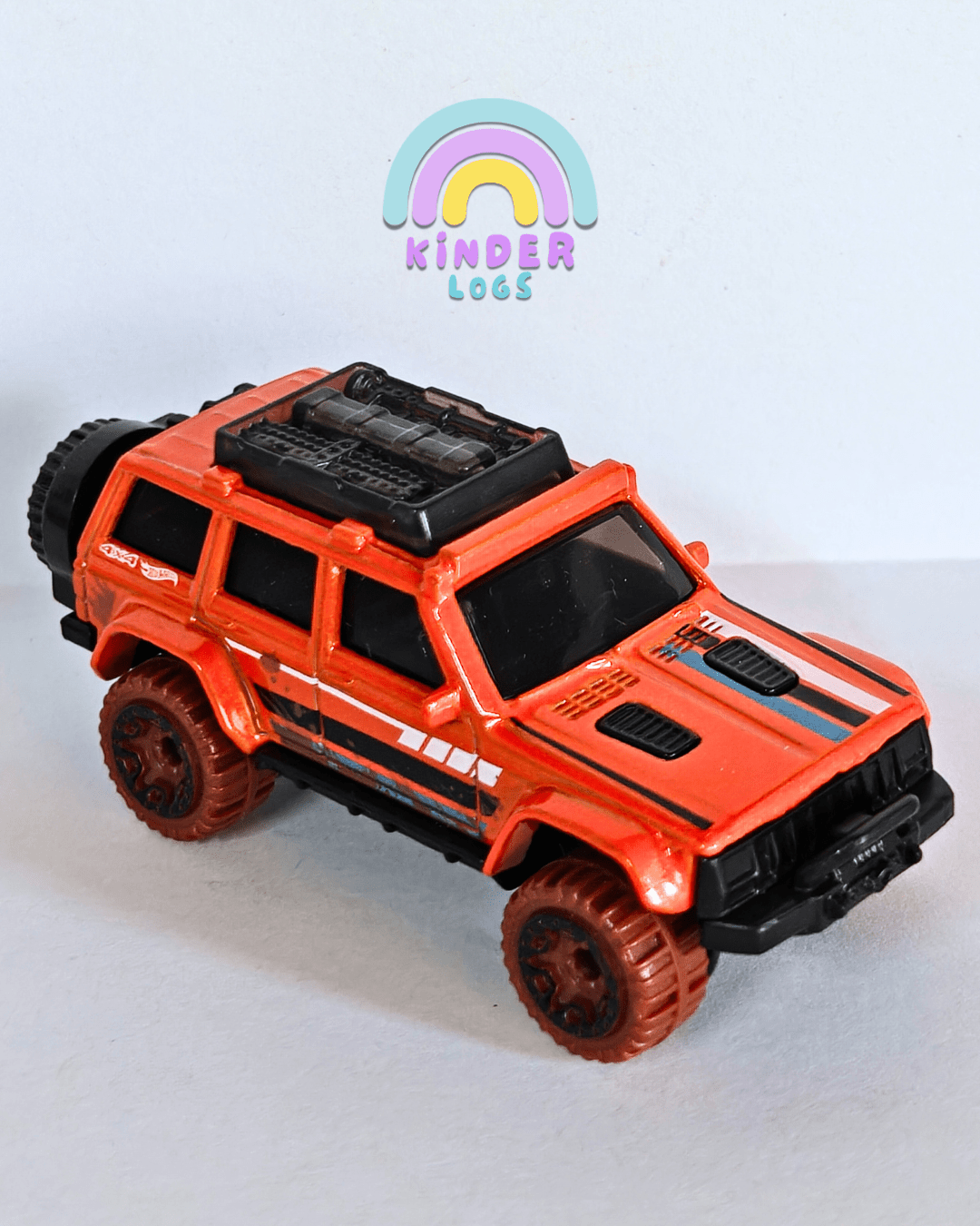 Hot Wheels 1995 Jeep Cherokee - Orange (Uncarded) - Kinder Logs