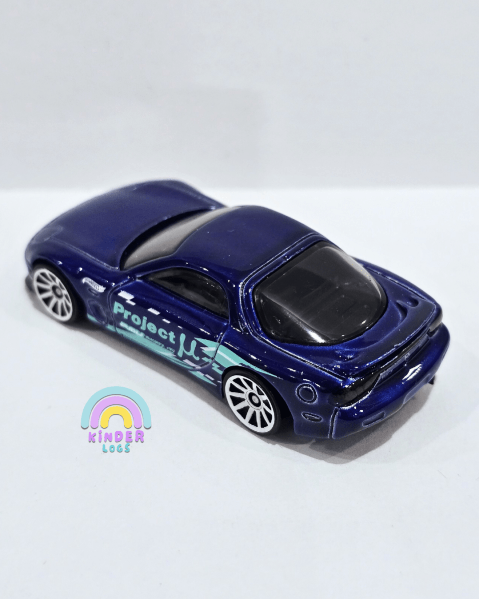 Hot Wheels 1995 Mazda RX - 7 - Blue (Uncarded) - Kinder Logs