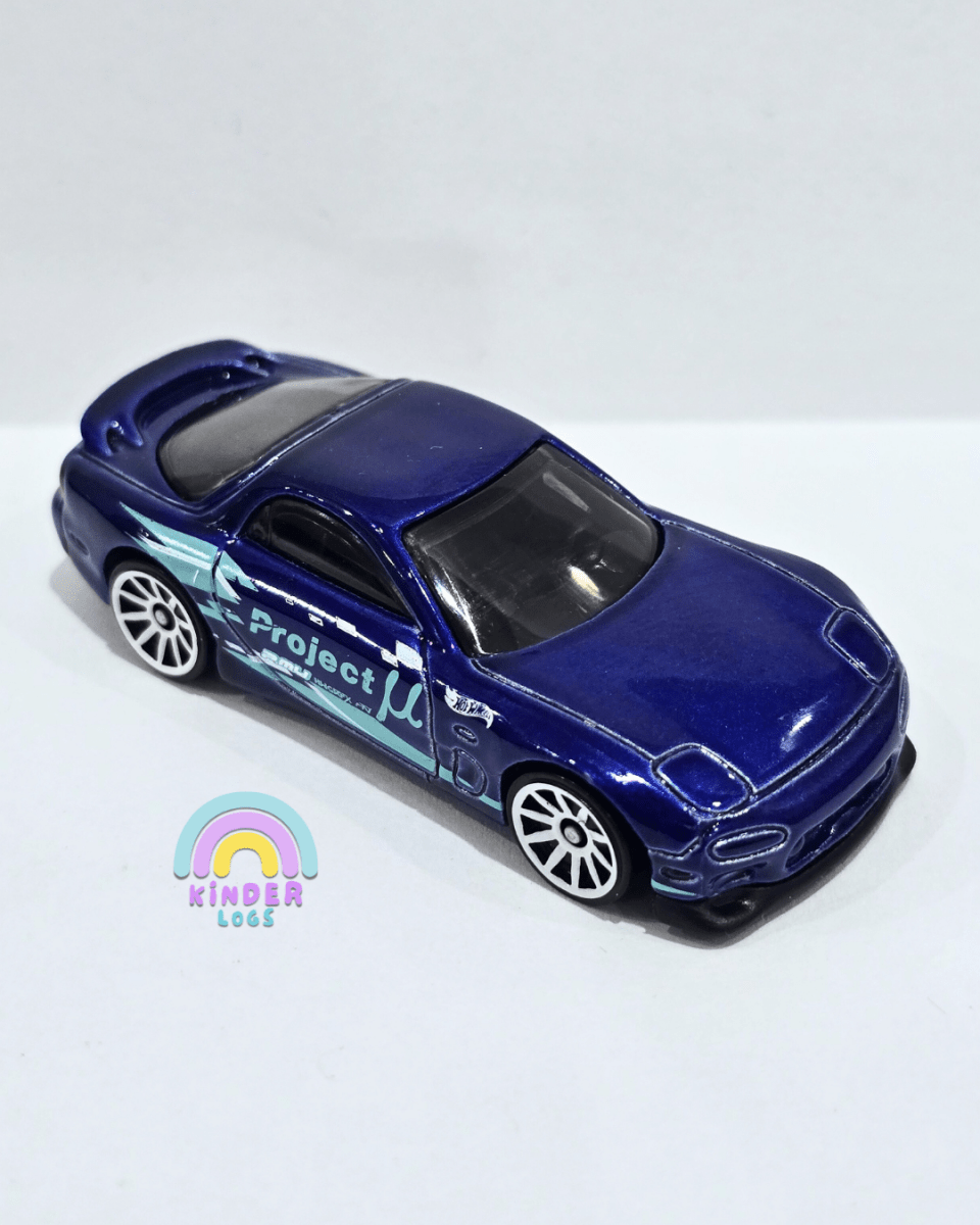 Hot Wheels 1995 Mazda RX - 7 - Blue (Uncarded) - Kinder Logs