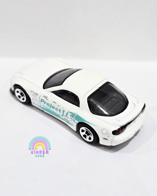 Hot Wheels 1995 Mazda RX - 7 - White (Uncarded) - Kinder Logs