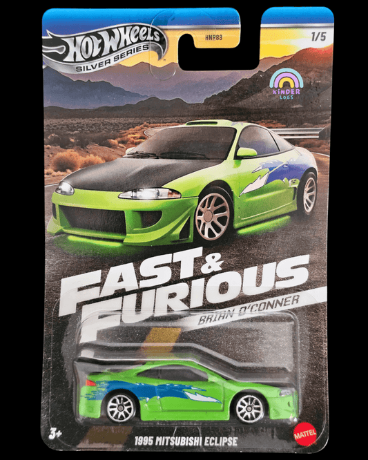 Hot Wheels 1995 Mitsubishi Eclipse - Fast & Furious Brian O'Conner - Kinder Logs