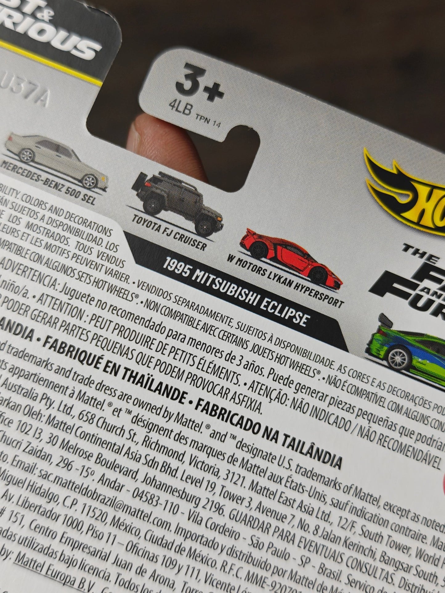 Hot Wheels 1995 Mitsubishi Eclipse Special Fast & Furious CHASE Car - Kinder Logs