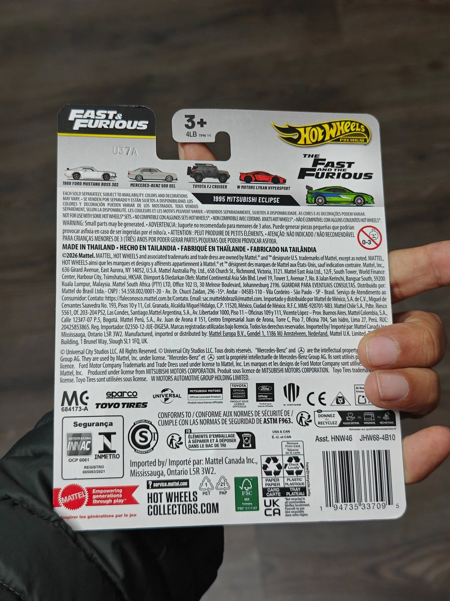 Hot Wheels 1995 Mitsubishi Eclipse Special Fast & Furious CHASE Car - Kinder Logs