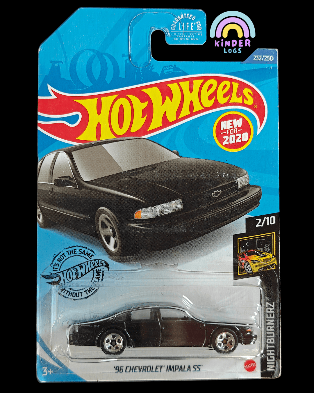 Hot Wheels 1996 Chevrolet Impala SS - Black (Imported) - Kinder Logs