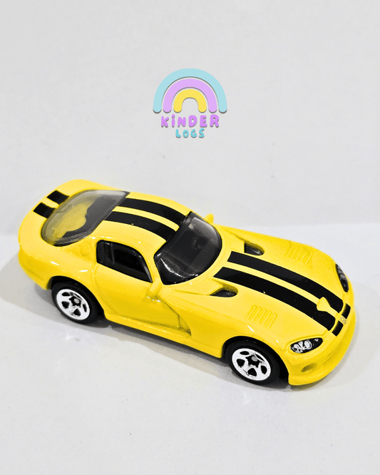 Hot Wheels 1996 Dodge Viper GTS - Yellow (Uncarded - New) - Kinder Logs