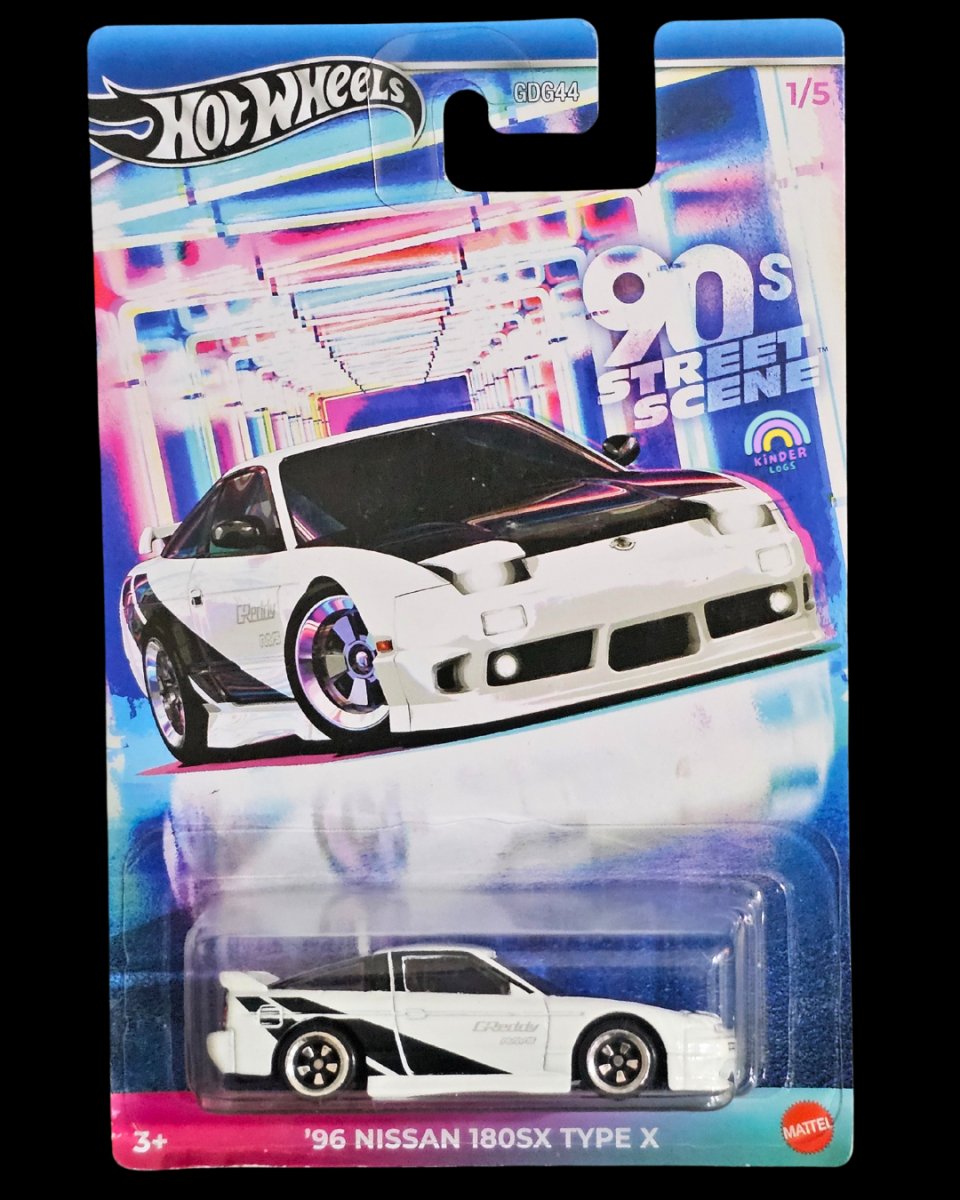 Hot Wheels 1996 Nissan 180SX Type X (90s Street Scene) - Kinder Logs