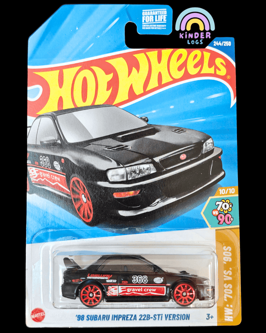 Hot Wheels 1998 Subaru Impreza 22B STi - Black (Imported) - Kinder Logs