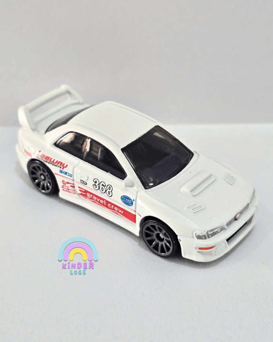 Hot Wheels 1998 Subaru Impreza 22B STi - White (Uncarded) - Kinder Logs