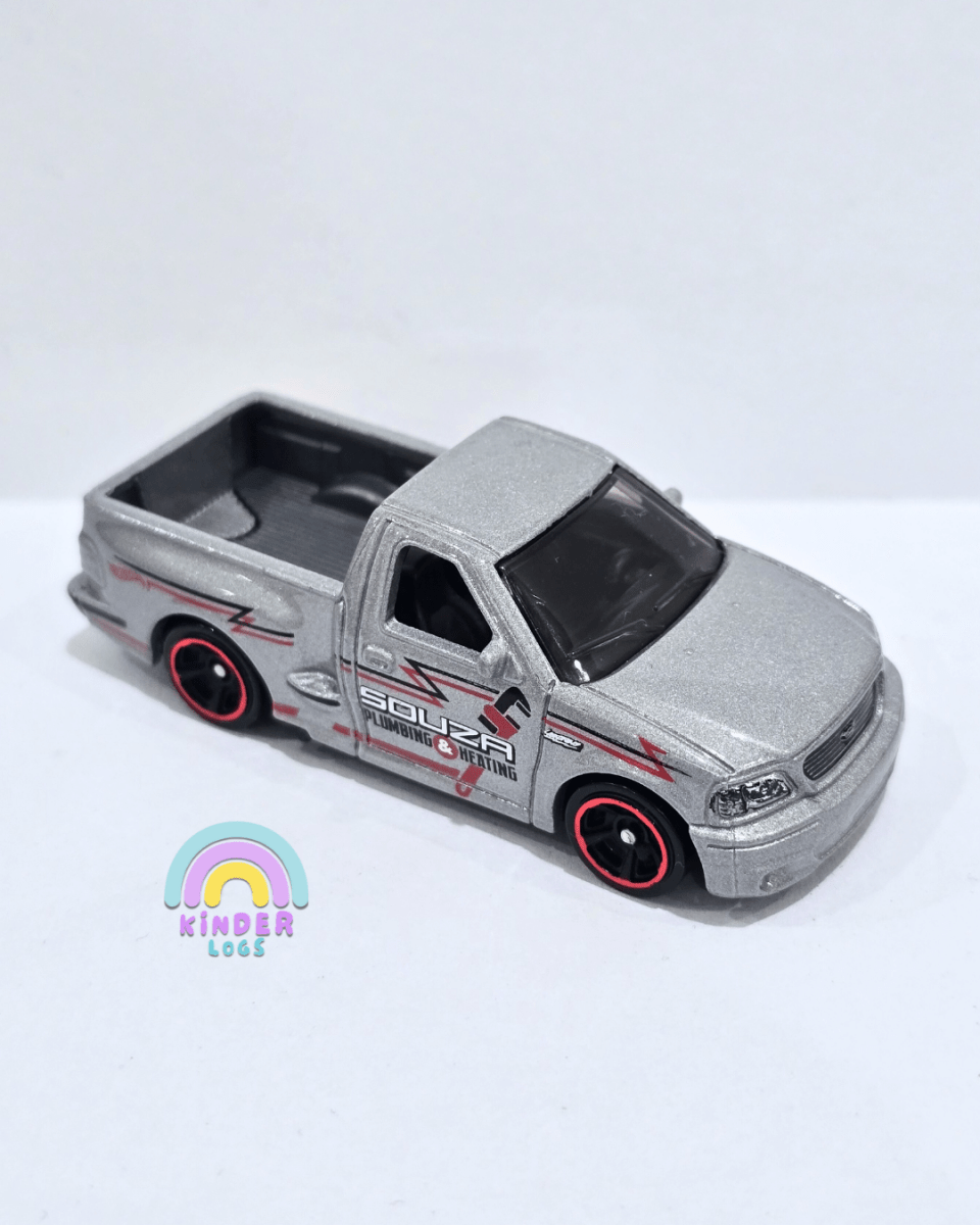 Hot Wheels 1999 Ford F - 150 SVT Lightning - Silver (Uncarded) - Kinder Logs