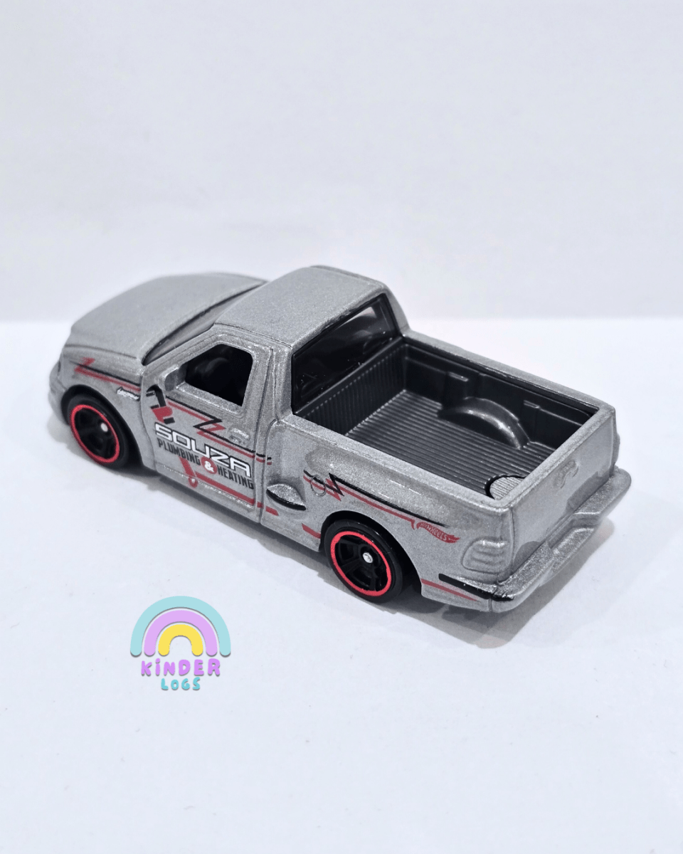 Hot Wheels 1999 Ford F - 150 SVT Lightning - Silver (Uncarded) - Kinder Logs