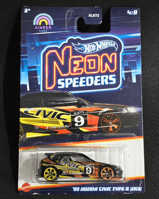 Hot Wheels 1999 Honda Civic Type R (EK9) - Neon Speeders (Imported) - Kinder Logs