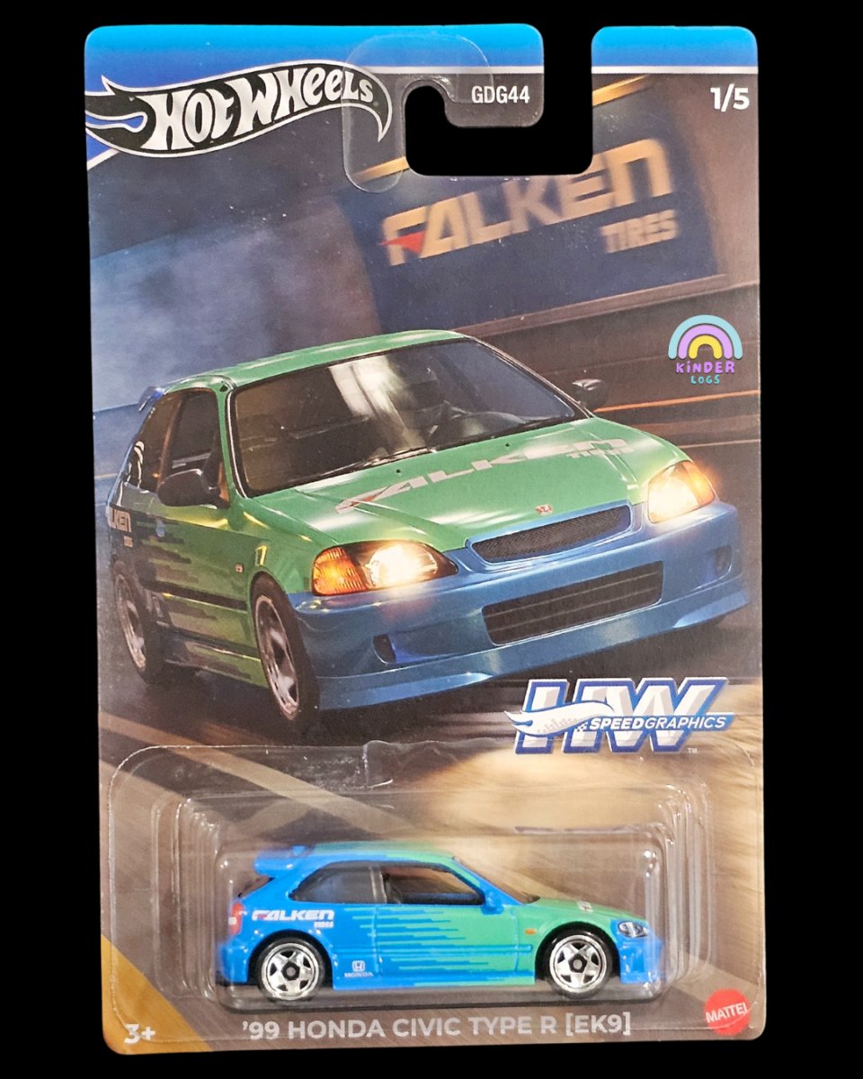 Hot Wheels 1999 Honda Civic Type R Falken Edition - Kinder Logs