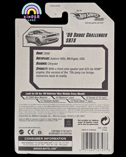Hot Wheels 2008 Dodge Challenger SRT8 (2009 Imported Card) - Kinder Logs