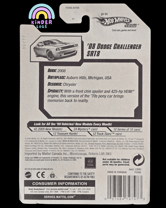 Hot Wheels 2008 Dodge Challenger SRT8 (2009 Imported Card) - Kinder Logs