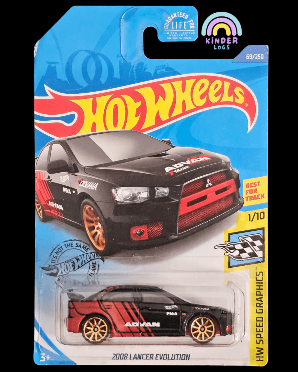 Hot Wheels 2008 Mitsubishi Lancer Evolution Advan Edition - Kinder Logs