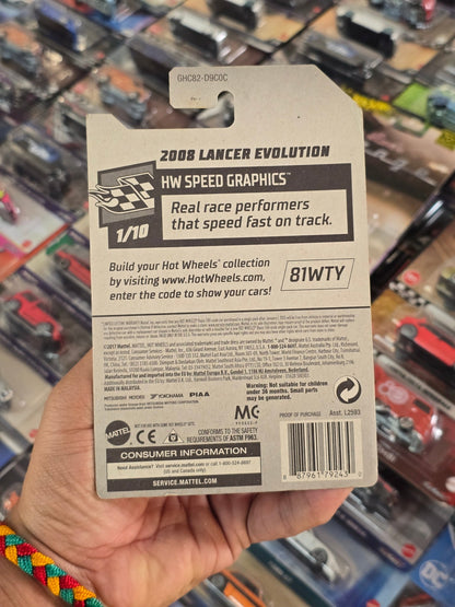 Hot Wheels 2008 Mitsubishi Lancer Evolution Advan Edition (Imported) - Kinder Logs