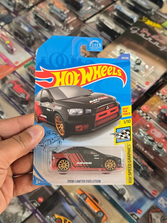Hot Wheels 2008 Mitsubishi Lancer Evolution Advan Edition (Imported) - Kinder Logs