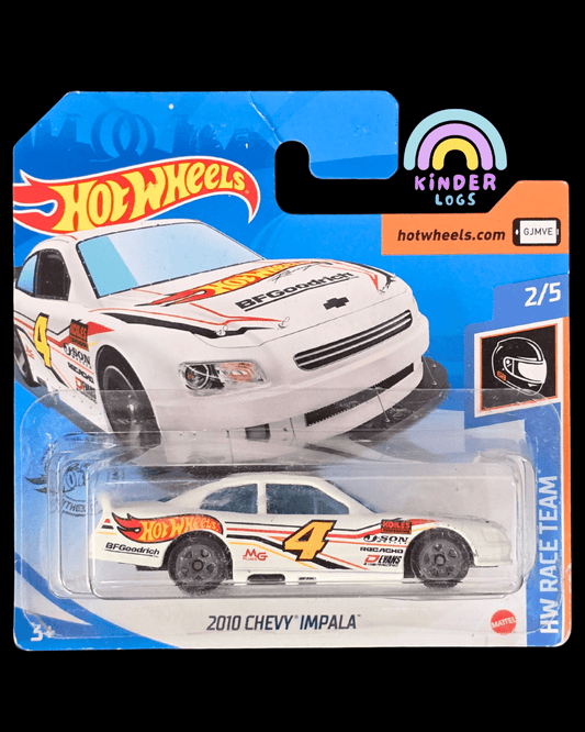 Hot Wheels 2010 Chevy Impala - White (2018 Short Card) - Kinder Logs