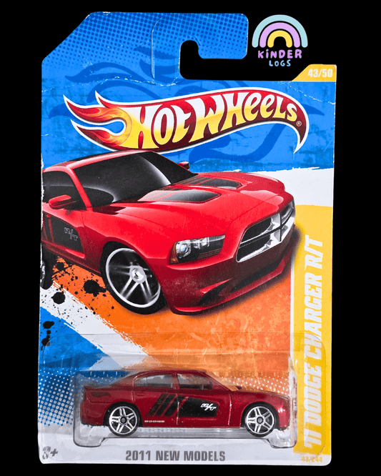 Hot Wheels 2011 Dodge Charger R/T - Red (Imported) - Kinder Logs