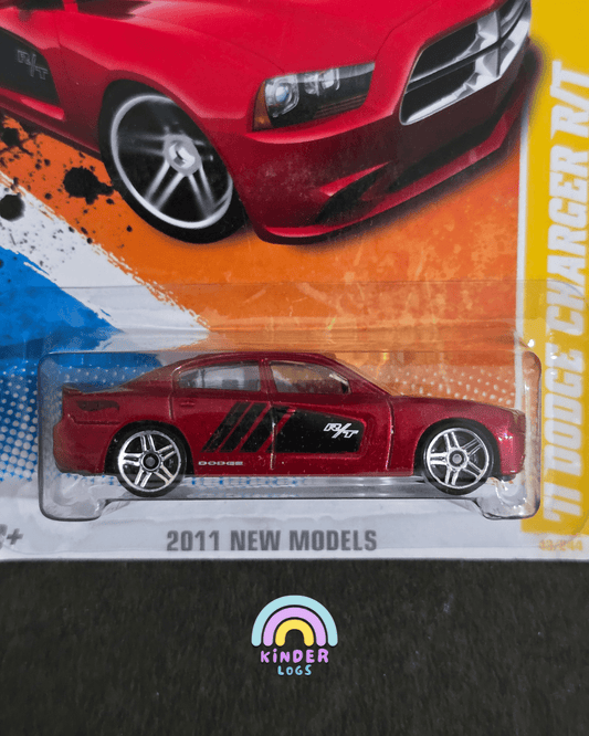 Hot Wheels 2011 Dodge Charger R/T - Red (Imported) - Kinder Logs