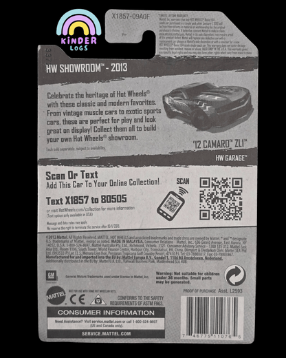 Hot Wheels 2012 Chevrolet Camaro ZL1 (HW Showroom) - Kinder Logs