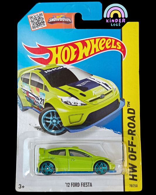 Hot Wheels 2012 Ford Fiesta - Green (Imported) - Kinder Logs