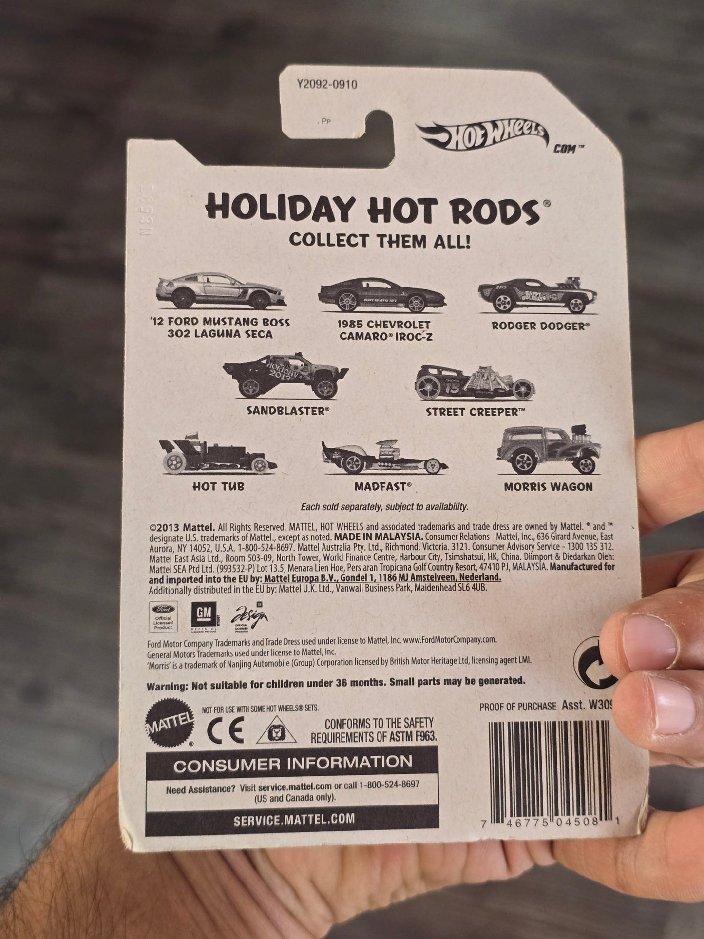 Hot Wheels 2012 Ford Mustang Boss 302 Laguna Seca (2013 Imported) - Kinder Logs