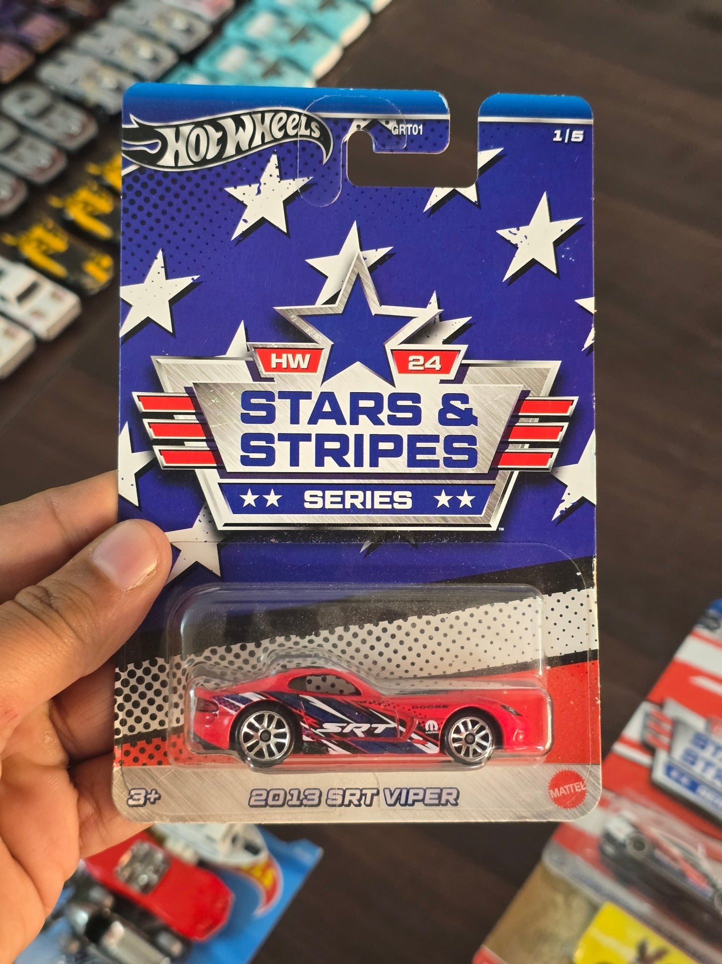 Hot Wheels 2013 SRT Viper - Stars And Stripes Series (Imported) - Kinder Logs