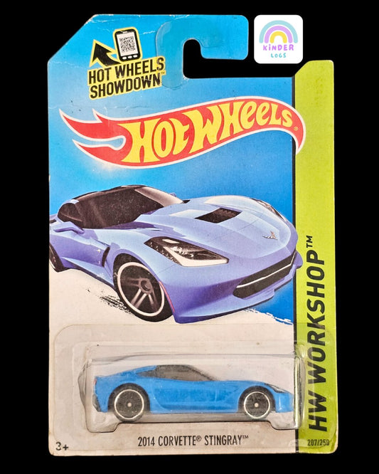 Hot Wheels 2014 Chevrolet Corvette Stingray - Blue Color - Kinder Logs