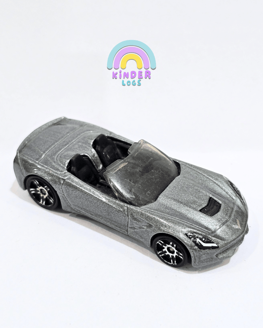 Hot Wheels 2014 Chevrolet Corvette Stingray - Grey (Used Car) - Kinder Logs