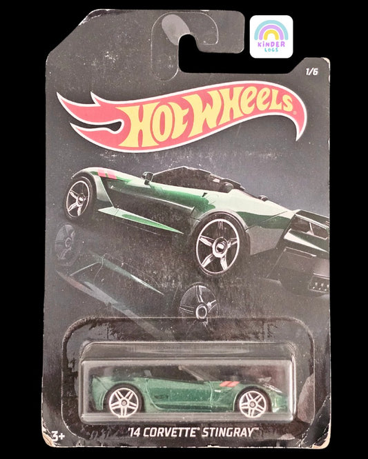 Hot Wheels 2014 Chevrolet Corvette Stingray - Rare Black Card - Kinder Logs