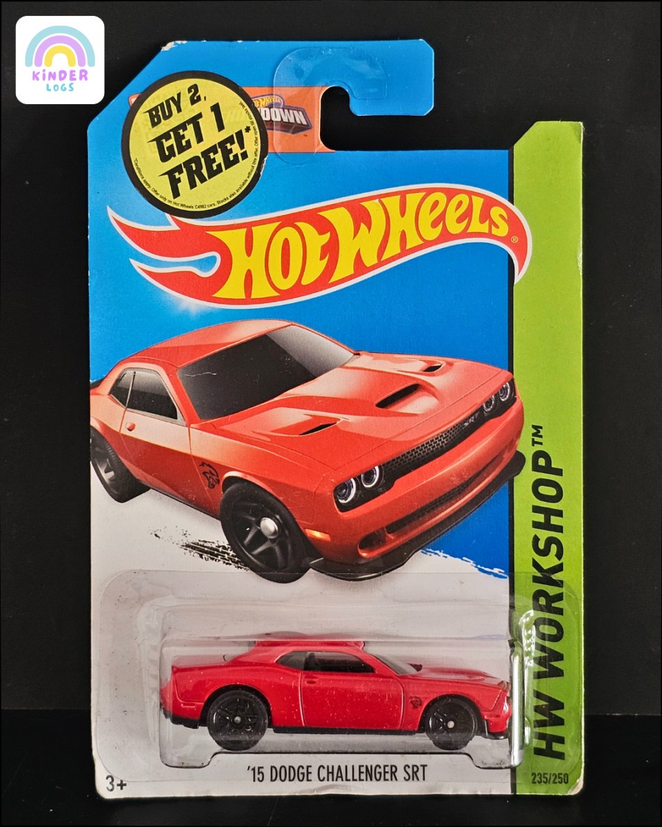 Hot Wheels 2015 Dodge Challenger SRT (Red Color) - Kinder Logs