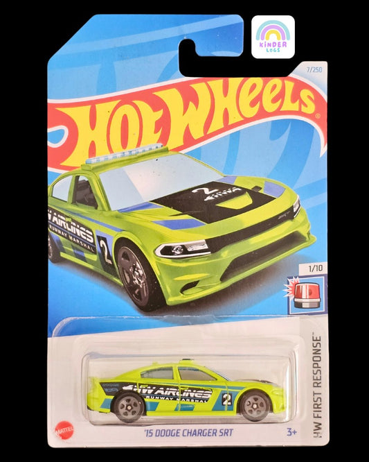 Hot Wheels 2015 Dodge Charger SRT - Green Color - Kinder Logs