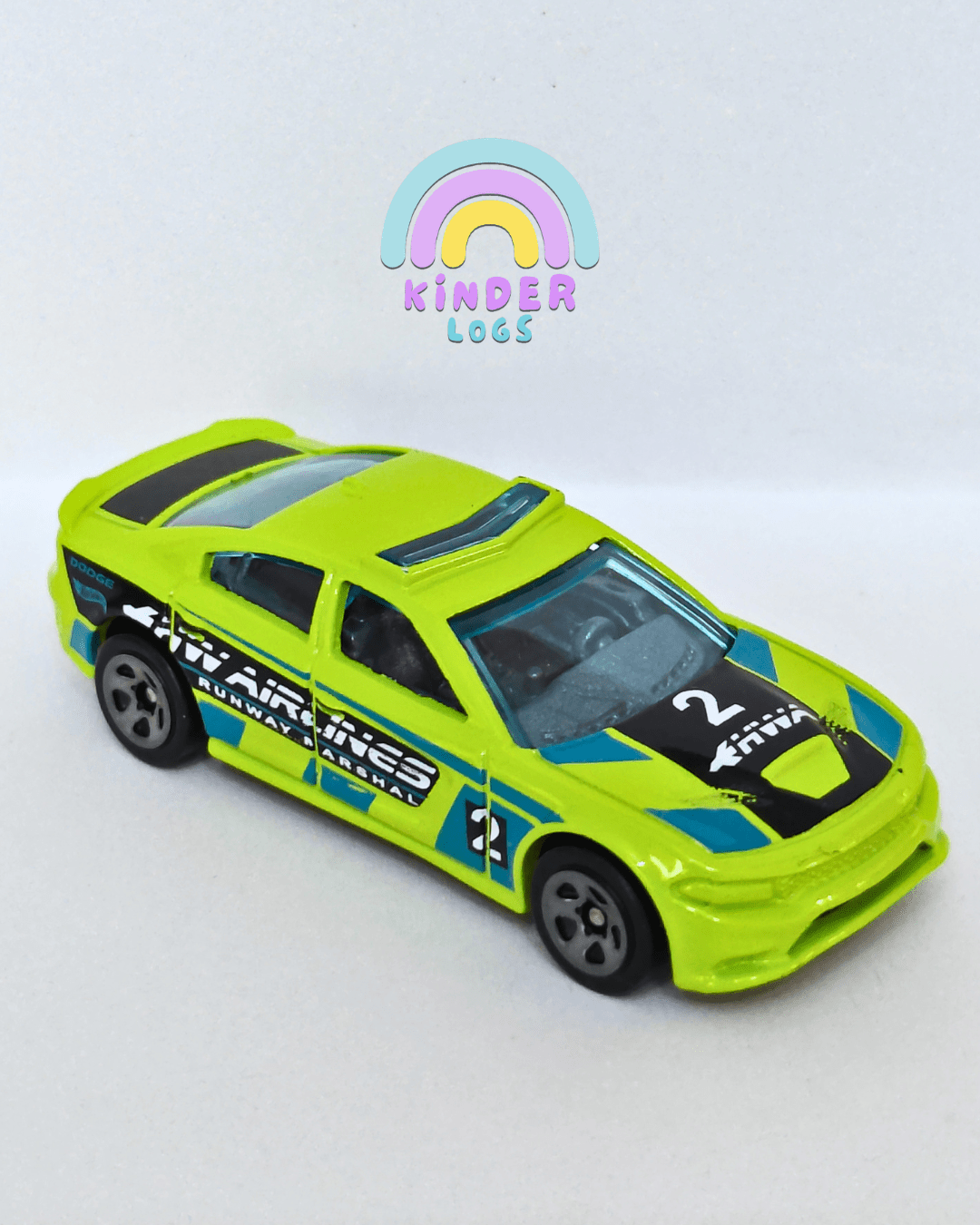 Hot Wheels 2015 Dodge Charger SRT - Green (Uncarded - New) - Kinder Logs