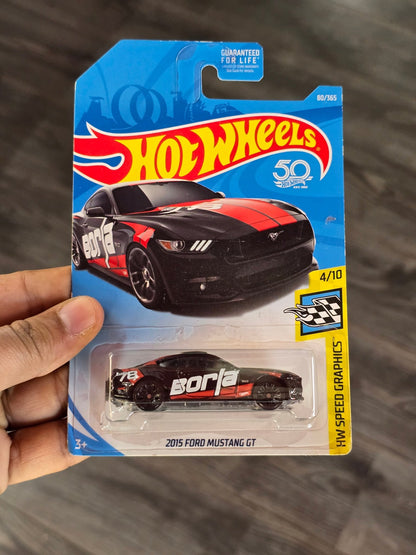 Hot Wheels 2015 Ford Mustang GT Borla - Black (2017 Imported) - Kinder Logs