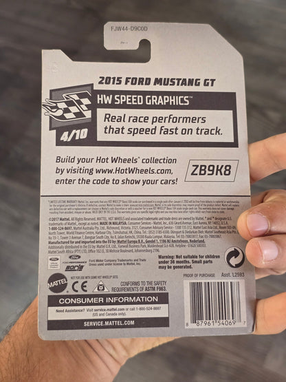 Hot Wheels 2015 Ford Mustang GT Borla - Black (2017 Imported) - Kinder Logs