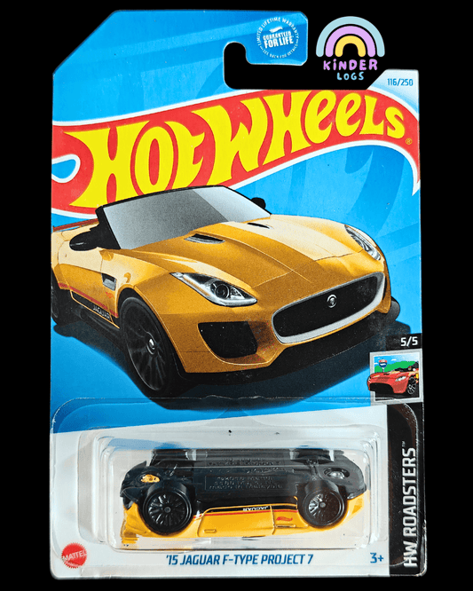 Hot Wheels 2015 Jaguar F - Type Project 7 - ERROR Card (Imported) - Kinder Logs