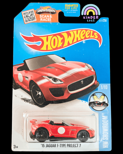 Hot Wheels 2015 Jaguar F - Type Project 7 - Red (Imported) - Kinder Logs
