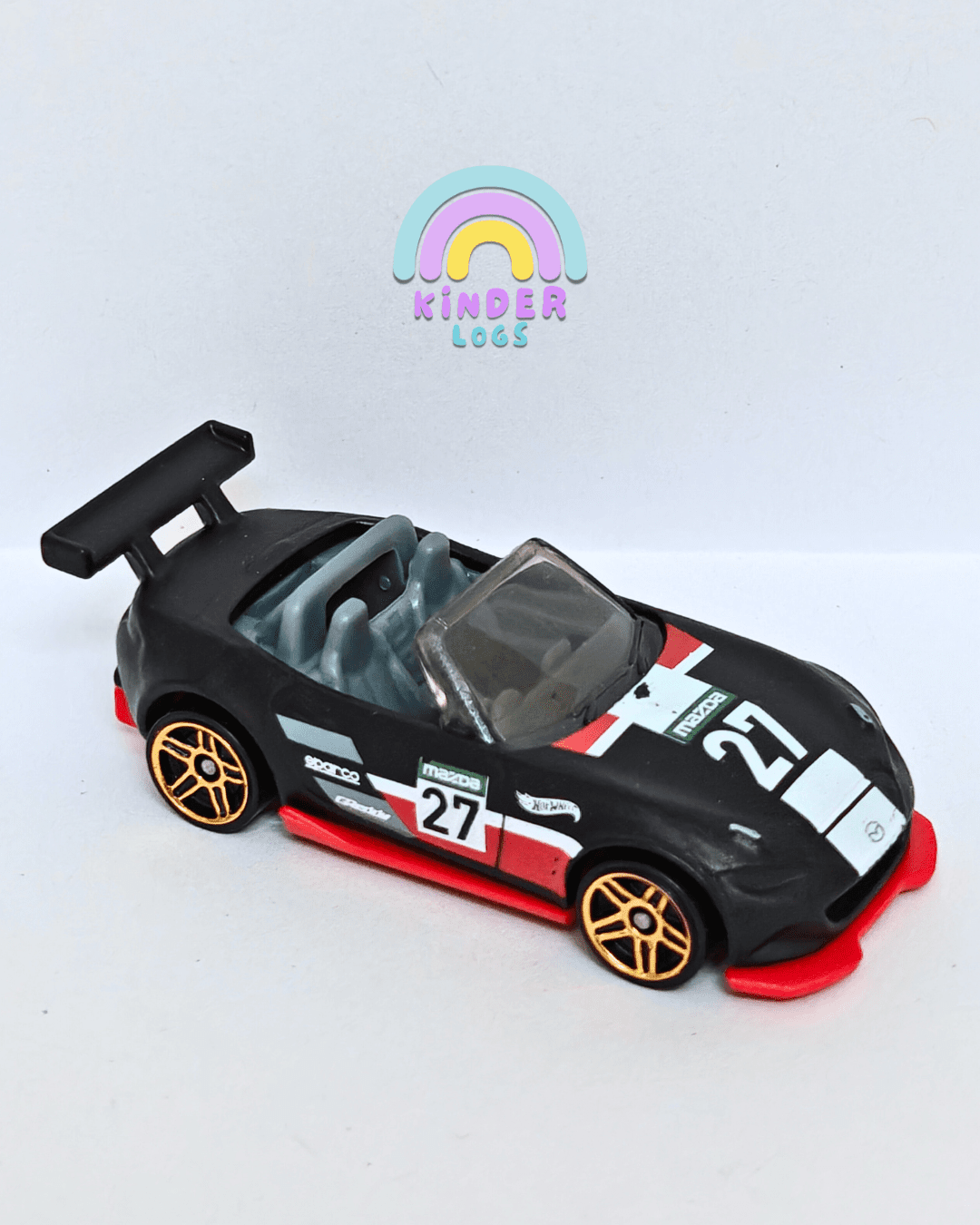 Hot Wheels 2015 Mazda MX5 Miata - Black (Pre - Owned Car) - Kinder Logs