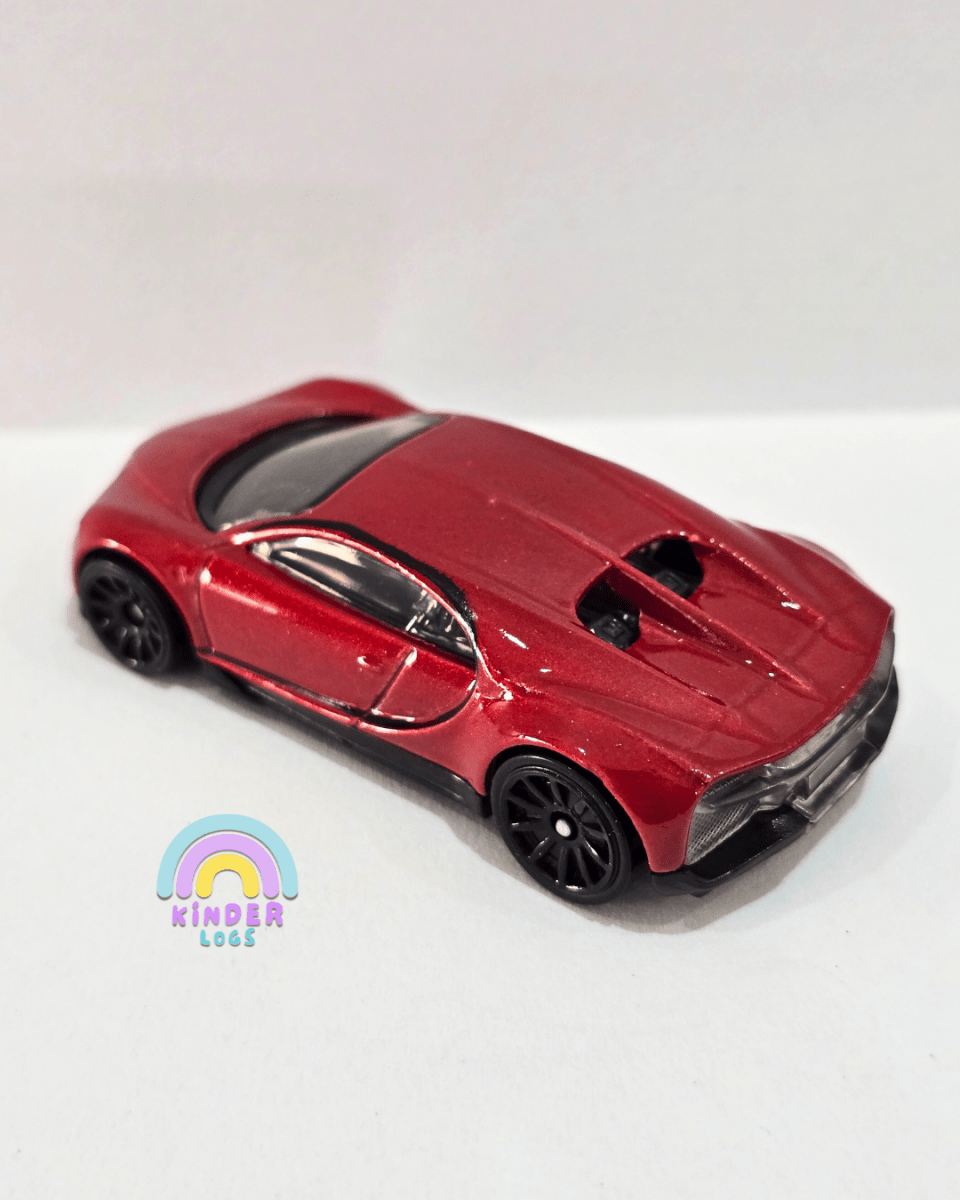 Hot Wheels 2016 Bugatti Chiron - Red (Uncarded) - Kinder Logs