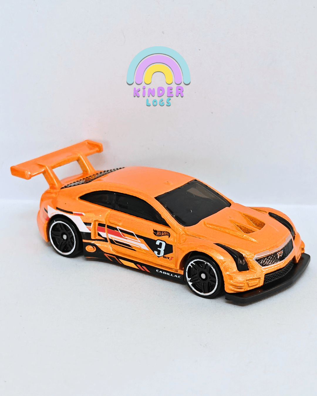 Hot Wheels 2016 Cadillac ATS - V R - Orange (Uncarded - New) - Kinder Logs