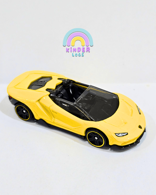 Hot Wheels 2016 Lamborghini Centenario Roadster - Yellow (Uncarded - New) - Kinder Logs