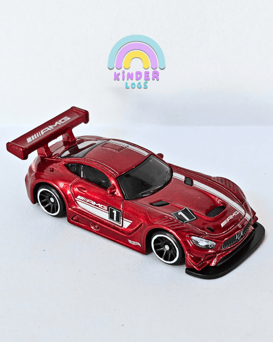 Hot Wheels 2016 Mercedes - AMG GT3 - Maroon (Uncarded - New) - Kinder Logs
