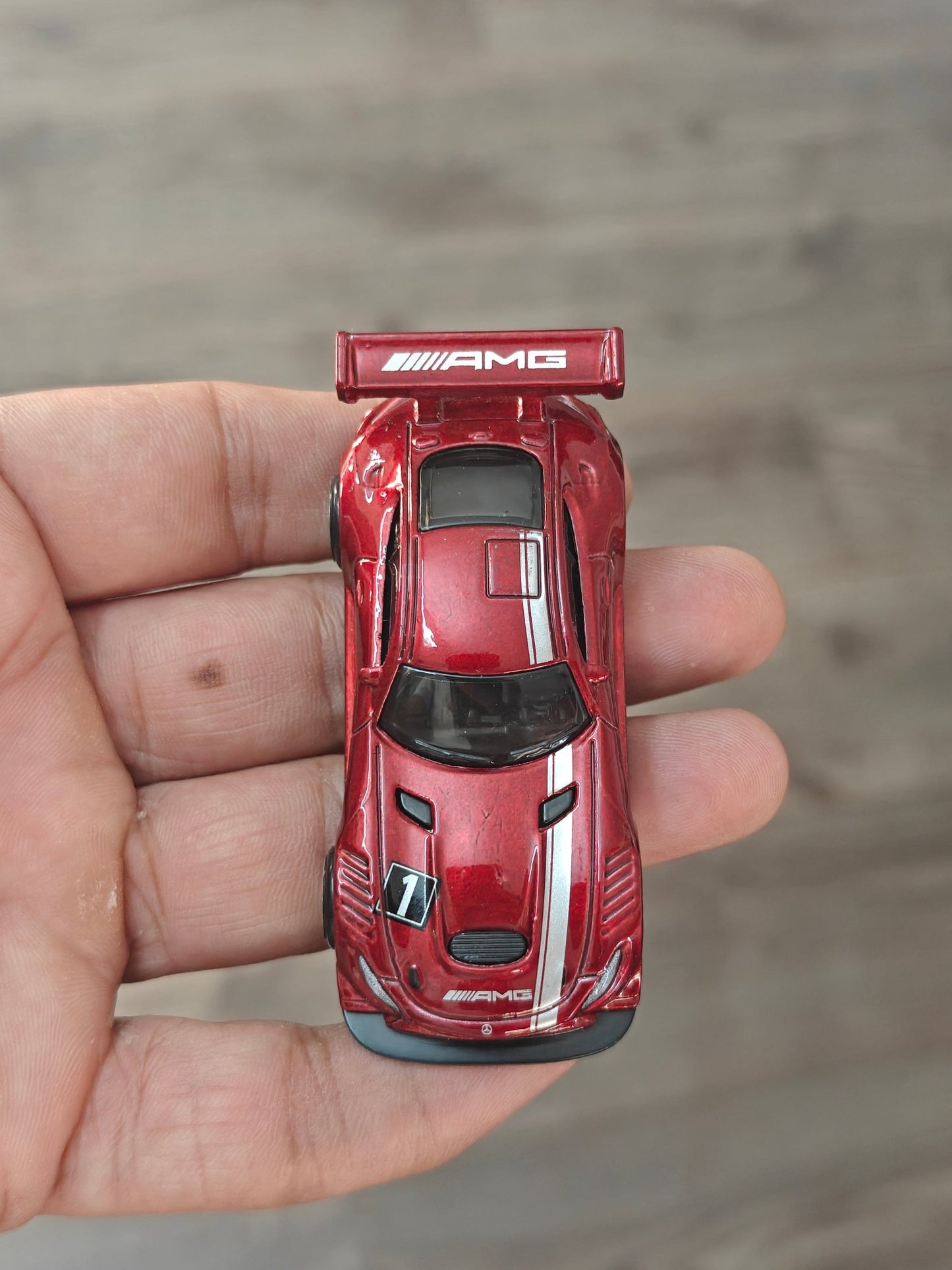 Hot Wheels 2016 Mercedes - AMG GT3 - Maroon (Uncarded - New) - Kinder Logs