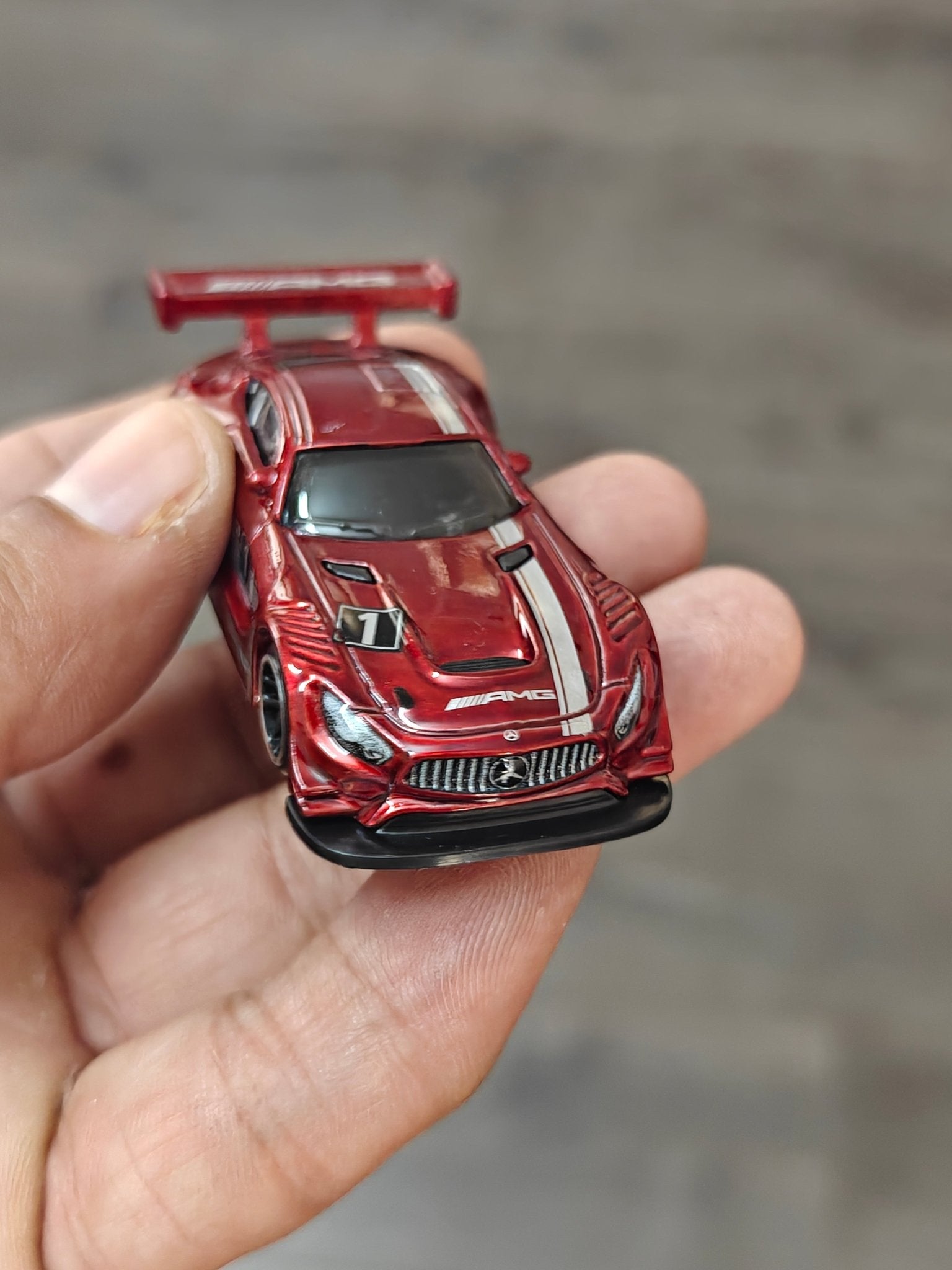 Hot Wheels 2016 Mercedes - AMG GT3 - Maroon (Uncarded - New) - Kinder Logs