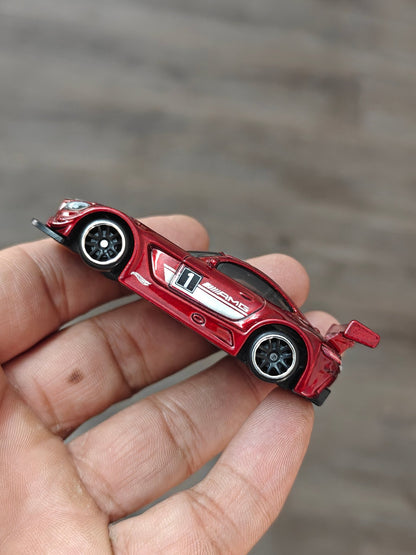 Hot Wheels 2016 Mercedes - AMG GT3 - Maroon (Uncarded - New) - Kinder Logs