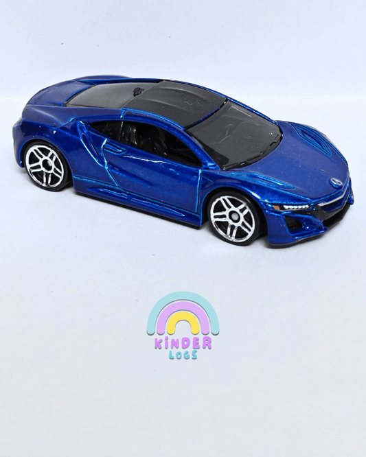 Hot Wheels 2017 Acura NSX - Blue Imported (Uncarded - New) - Kinder Logs